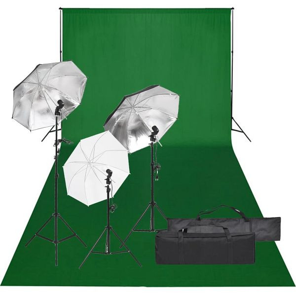 vidaXL Fotostudio-Set mit Beleuchtung und Hintergrund, 3094712