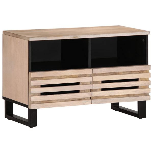 vidaXL TV-Schrank Weiß 70x34x46 cm Massivholz Mango, 377444