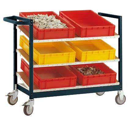 Manuflex Eurokastenwagen VARIMOBIL 250 kg mit Holzböden, HxBxT = 950 x 970 x 600 mm, anthrazit, TV3372.7016