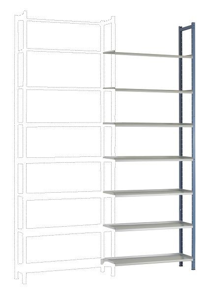 Manuflex Archiv-Anbauregal mit 7 Stahlböden, HxBxT = 2600 x 930 x 300 mm, RA2216.5007