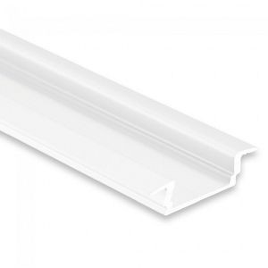 DOTLUX Alu-Einbau-Profil Typ 5 200 cm, flach, Flügel, pulverbeschichtet weiß RAL 9010 für LED-Streifen bis 12 mm, 4035