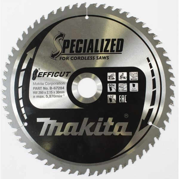 Makita EFFICUT Sägeblatt 260x30x60Z, B-67284