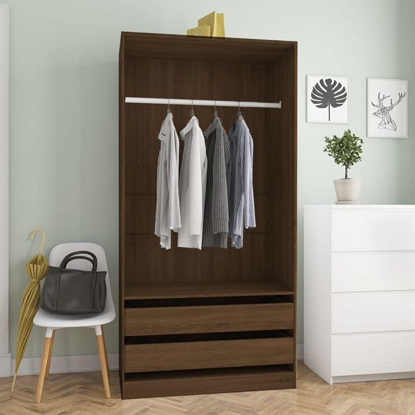 vidaXL Kleiderschrank Braun Eiche-Optik 100x50x200 cm Holzwerkstoff, 815347