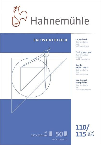 HAHNEMÜHLE Transparentblock, A3, 110/115 g/qm, 50 Blatt, 10622721