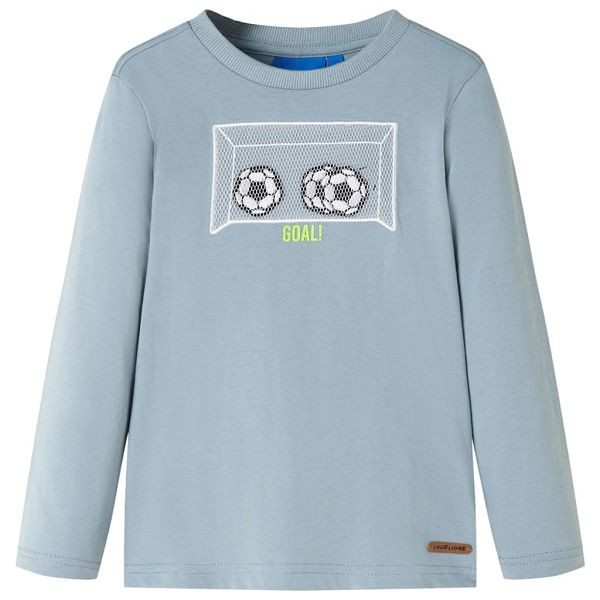 vidaXL Kinder-Langarmshirt Hellblau 92, Material: 100 % Baumwolle, 12714