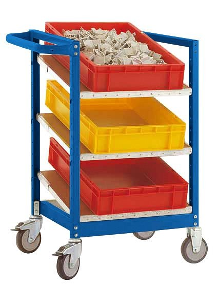 Manuflex Eurokastenwagen VARIMOBIL 250 kg mit Holzböden, HxBxT = 950 x 470 x 600 mm, brillantblau, TV3371.5007