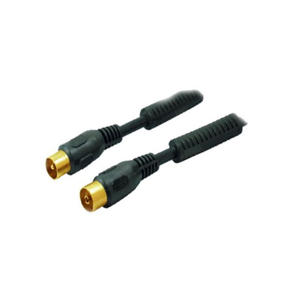 S-Conn Antennen-Anschlusskabel, 100% geschirmt, vergoldete Kontakte, > 100 dB, Mantelstromfilter, schwarz, 10m, 80208-128-GS