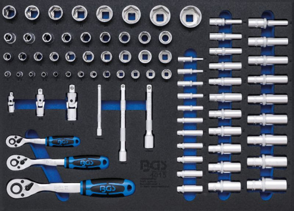 BGS Werkstattwageneinlage 3/3: Steckschlüssel-Satz, 80-teilig, 4015