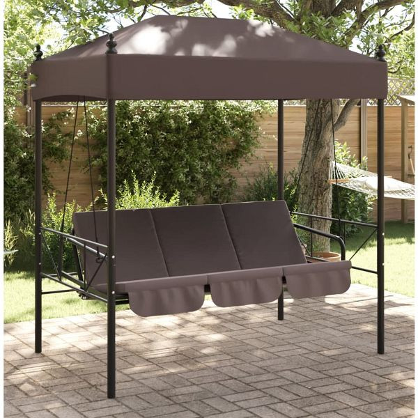 vidaXL Hollywoodschaukel mit Dach Kaffeebraun Stahl, 4008900