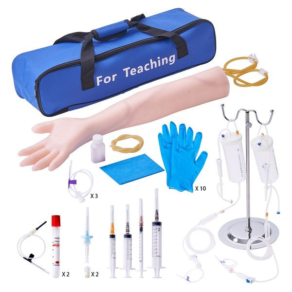 VEVOR Phlebotomie-Kit, IV Übungsarm Übungssätze, Phlebotomie-Arm-Praxis-Kit 560 x 130 x 70 mm, Trainingsarm für Intravenöse Injektion, ZSCXLXTJDP2ZH85AXV0