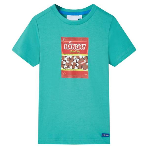 vidaXL Kinder-Kurzarmshirt Dunkles Minzgrün 116, 11856, 8721012014275