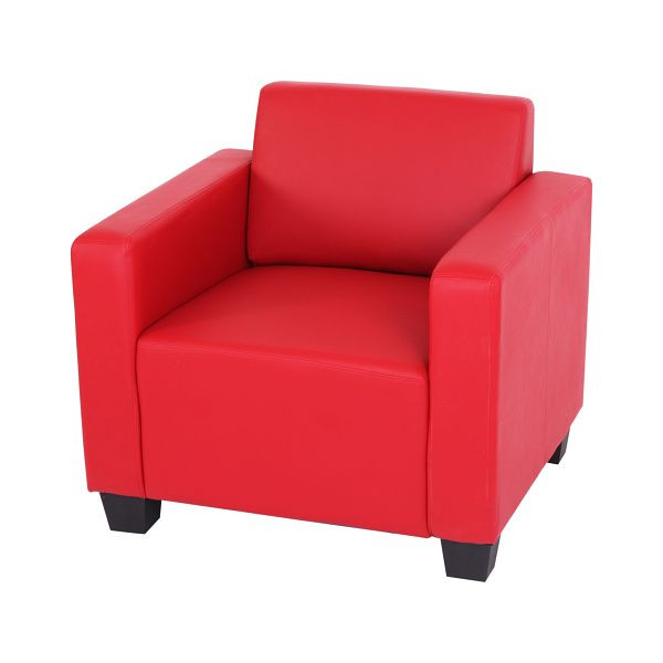 Mendler Sessel Loungesessel Lyon, Kunstleder, rot, 21707