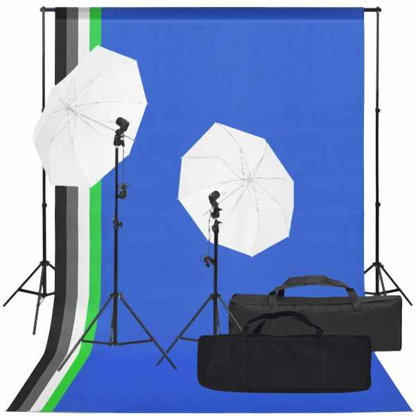 vidaXL Fotostudio-Set mit Beleuchtung und Hintergrund, 3094668