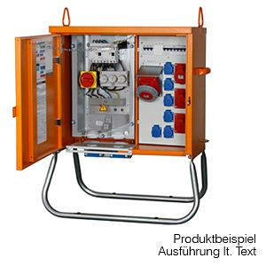 GIFAS Baustromverteiler BSV Endverteiler mit Schuko-/CEE-Abgängen, 44kVA, Ausgang: 1x FI 40/0,03A (allstromsenstitiv), 294070