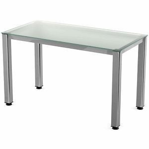 Rocada Schreibtisch Executive, Maße 120x60x73 cm, Gestell verchromt Platte Glas satiniert, 2000AE05