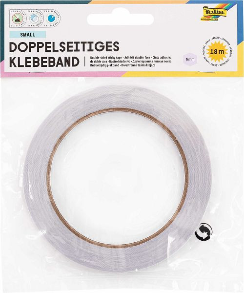 folia Doppelseitiges Klebeband, 5mm x 18m, transparent, 55022