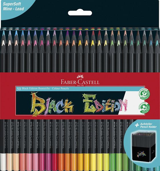 FABER CASTELL Black Edition Buntstift, 50er Kartonetui, 116450