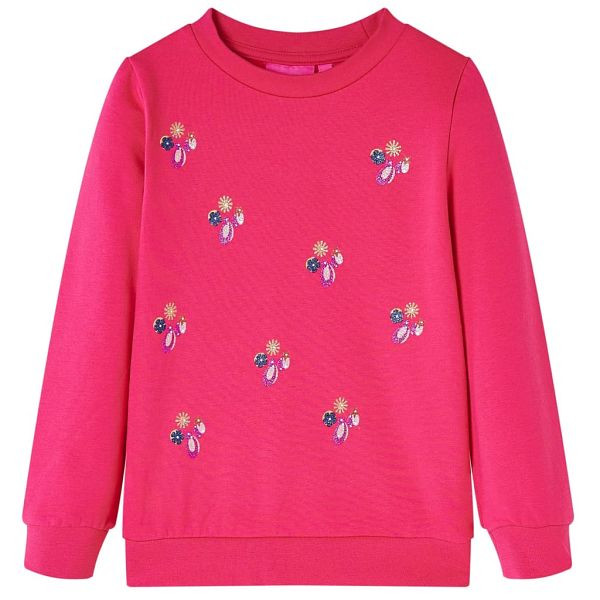 vidaXL Kinder-Sweatshirt Knallrosa 116, Top-Qualität, Polyester, Baumwolle, 13751