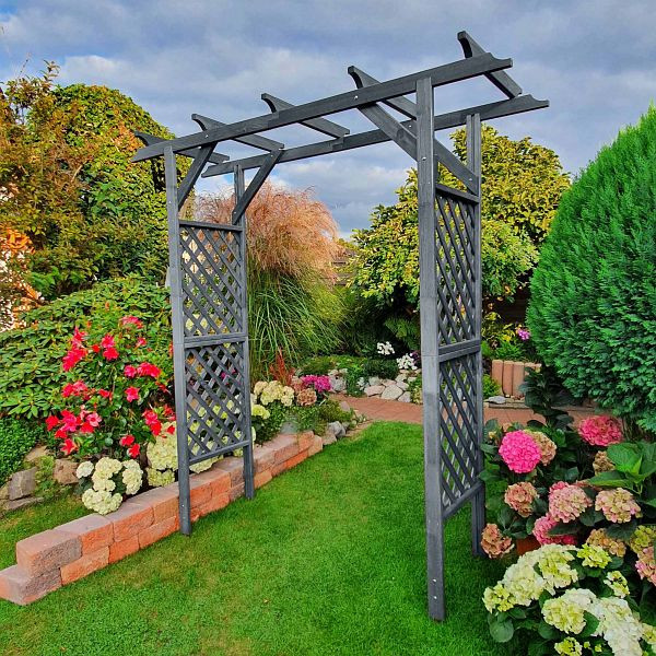 Promex Pergola Bamberg ohne Pflanzkästen, grau, 354/18, 4012379354185