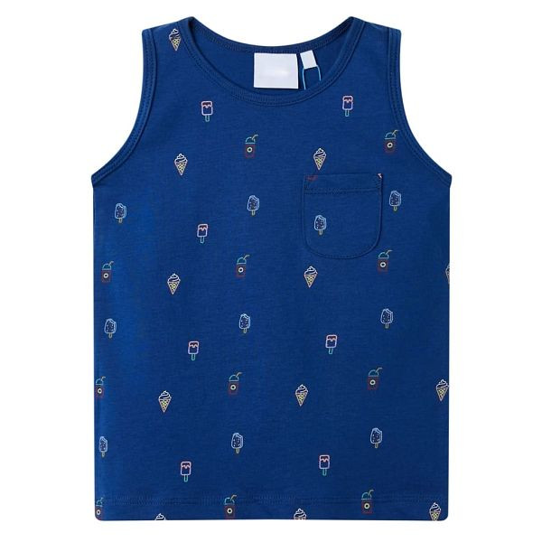 vidaXL Kinder-Tanktop Dunkelblau 92, Material: 100 % Baumwolle, 12349