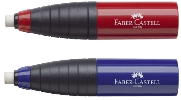 FABER CASTELL Spitzer Radierer-Spitzer-Kombination, rot-blau, 184401