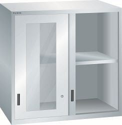 LISTA Aufsatzschrank 54x36E (BxTxH) 1023x725x1000mm KEY Lock, Lichtgrau, Schiebetür, Sichtfenstertür, 62.647.020