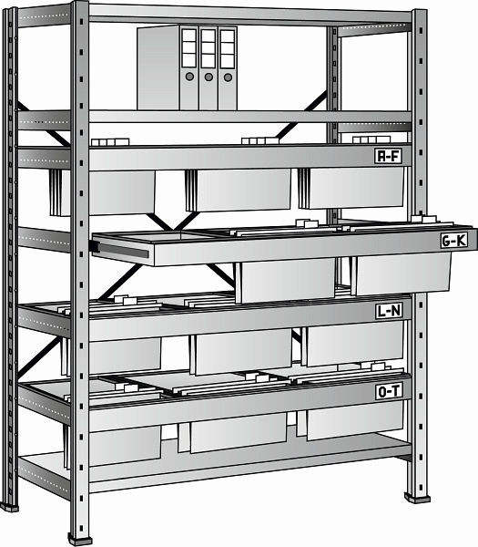 Scholz Hängeregistraturregal Grundfeld 1920x1200x400, 660416