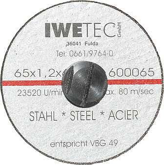 Iwetec Kleintrennscheibe, ø 65 mm, 600065