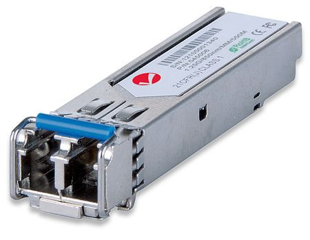 INTELLINET Gigabit SFP Mini-GBIC Transceiver für LWL-Kabel, 1000Base-SX (LC) Multimode-Port, 550 m, 545006