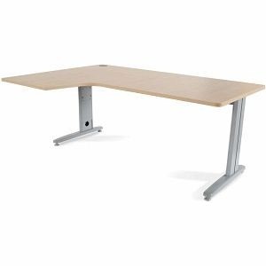 Rocada Schreibtisch Metal L-Form links 180x120x72 cm, Platte einstellbar Gestell grau Platte Melamin buche, 2054ACR01