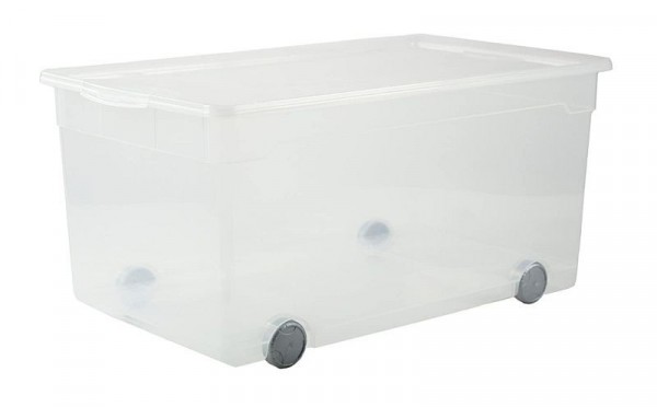 Rotho Clearbox mit Rollen 63 l CLEAR, transparent, 1767000096WS