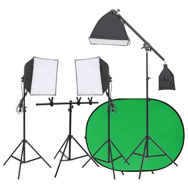 vidaXL Fotostudio-Set mit Leuchten und Hintergrund, 3143970