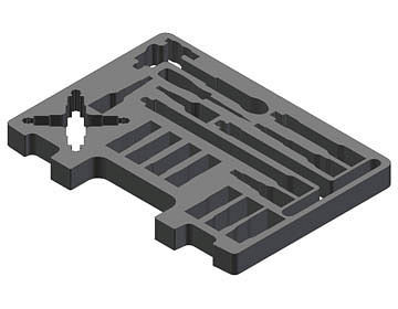 Lemp Schaumeinlage für 3/8" Knarrensatz, schwarz, 128902