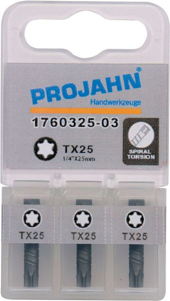 Projahn 1/4" Torsion-Bit L25 mm TX10 3er Pack, 1760310-03