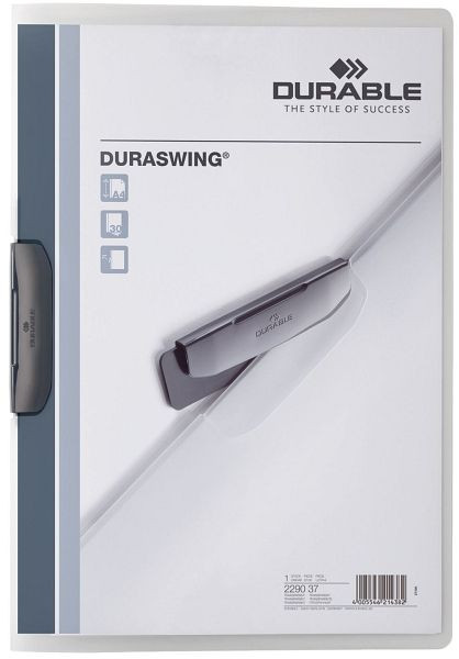 DURABLE Klemm-Mappe DURASWING®, A4, transparent/graphit, 2290 37