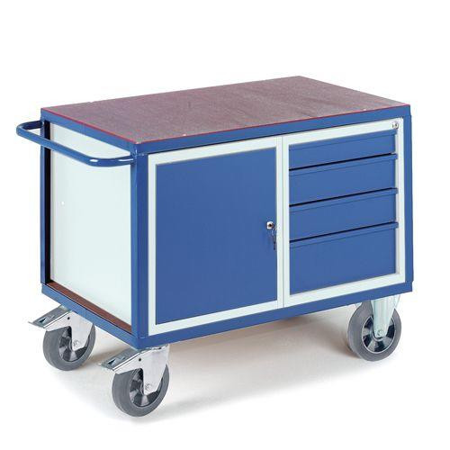 Rollcart Schwerlast-Werkstattwagen Stahl- Schubladenschrank (1230x700), Tragkraft: 1000 kg, 07-4307/S