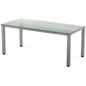 Rocada Schreibtisch Executive, Maße 180x80x73 cm, Gestell verchromt Platte Glas satiniert, 2003AE05