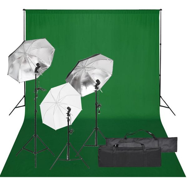 vidaXL Fotostudio-Set mit Beleuchtung und Hintergrund, 3094706