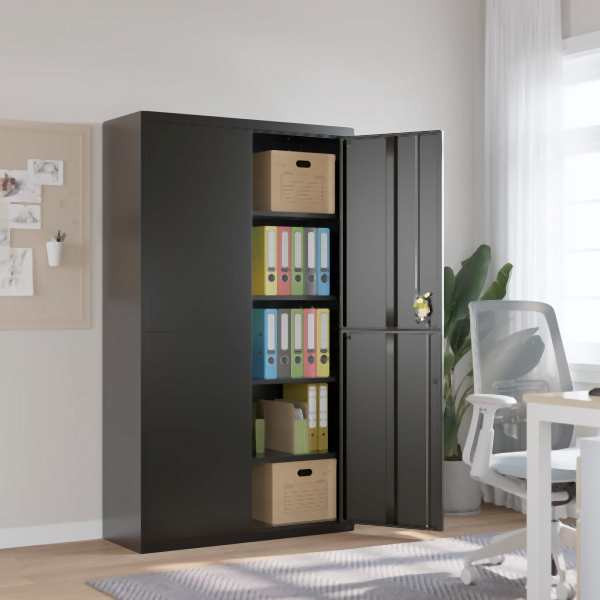 vidaXL Aktenschrank Schwarz 105x40x180 cm Stahl, 339770