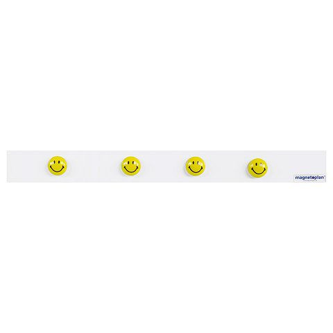 Magnetoplan magnetowand Leistenset mit Smiley-Magneten, Größe: 500 mm, Inhalt: 4 Magnete, 16280S