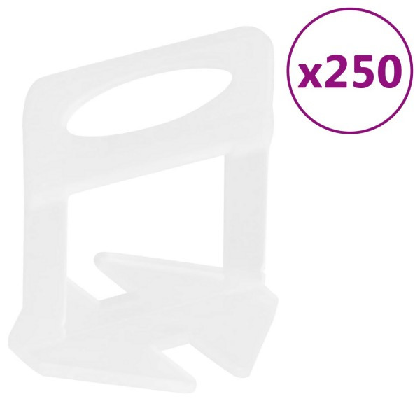 vidaXL Fliesen-Nivellierclips 250 Stück 1 mm, Transparent, 155270