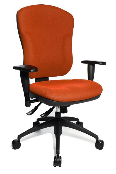 Topstar Hochlehn-Syncron-Drehstuhl mit Armlehnen, orange, 8060KBC4