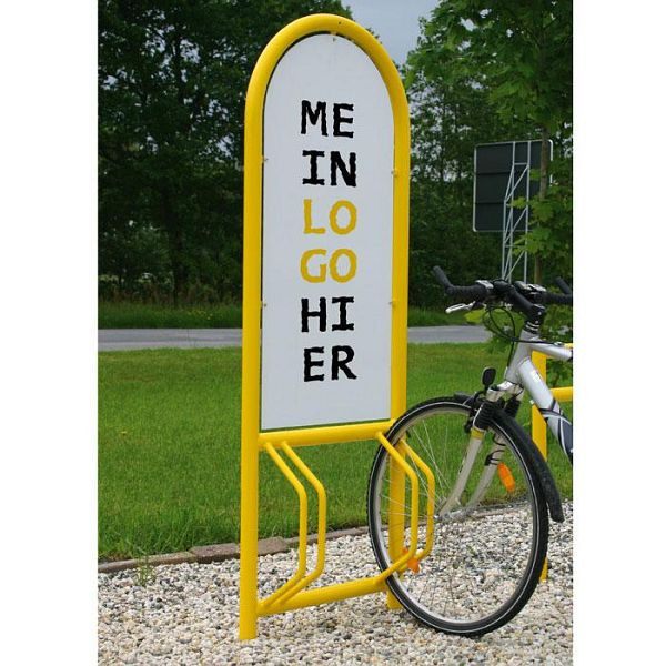 Rasti DIAMANTE Fahrradparker mit Werbefläche, 2er Stand, einseitig, Erdbefestigung (zum Einbetonieren), F72528