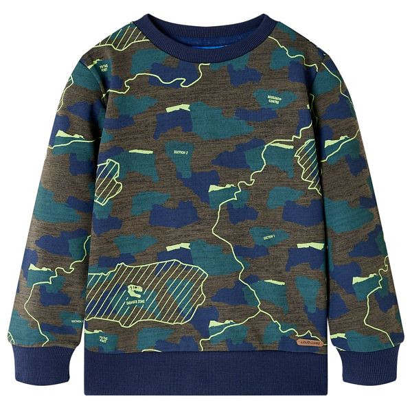 vidaXL Kinder-Sweatshirt Dunkles Khaki Melange 140, 13243