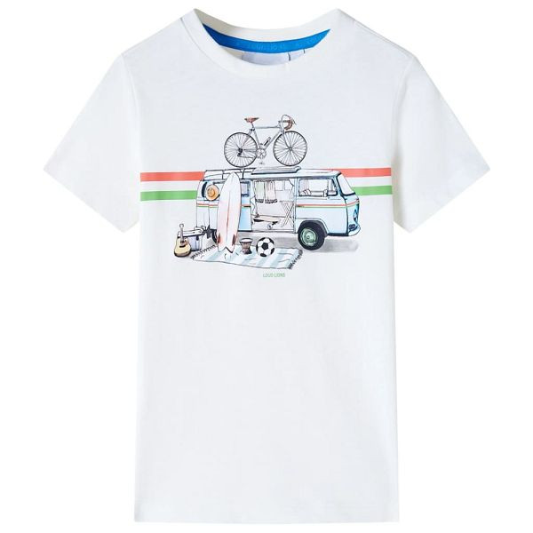 vidaXL Kinder-T-Shirt Ecru 140, Material: 100 % Baumwolle, 12038