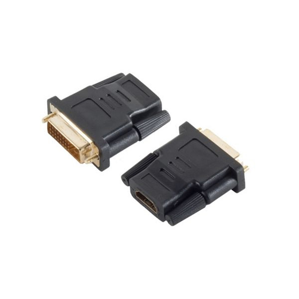 S-Conn Adapter, HDMI-Kupplung auf DVI-D (24+1) Stecker, vergoldete Kontakte, 4K2K kompatibel, 77401