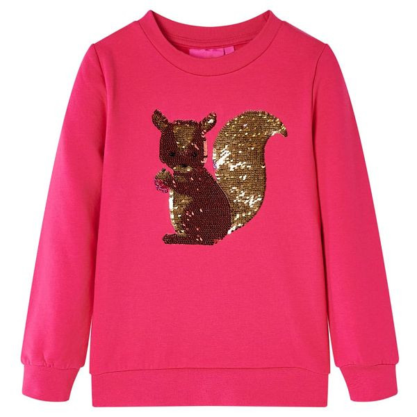 vidaXL Kinder-Sweatshirt Knallrosa 104, Top-Qualität, Polyester, Baumwolle, 14175