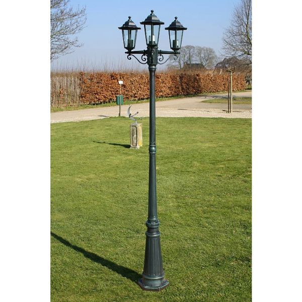 vidaXL Gartenlaterne 3-flammig 215 cm Dunkelgrün/Schwarz Aluminium, 40246