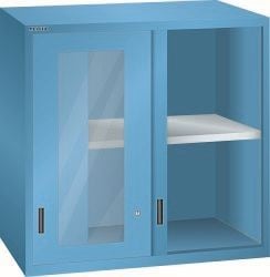 LISTA Aufsatzschrank 54x36E (BxTxH) 1023x725x1000mm KEY Lock, Lichtblau, Schiebetür, Sichtfenstertür, 62.647.010