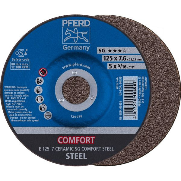 Pferd Schruppscheibe E 125-7 CERAMIC SG COMFORT STEEL, VE: 10 Stück, 62101125